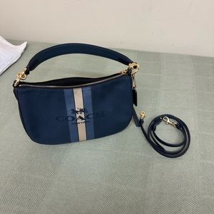 Coach Horse And Carriage Jacquard Sutton Crossbody Midnight Navy